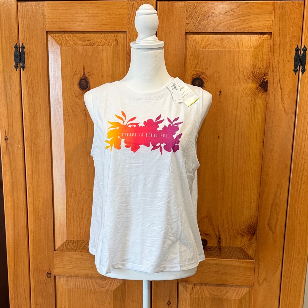 Old Navy White Tank Top with Colorful Graphic